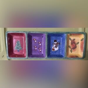 The Sweet Shoppe Divided 4 Part Relish Tray Christmas by Sango Sue Zipkin